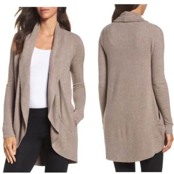 💕BAREFOOT DREAMS💕 CozyChic Lite Circle Cardigan ~ Mink XS/S NWOT - Picture 1 of 12